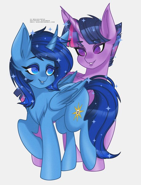 Size: 3160x4120 | Tagged: safe, derpibooru import, twilight sparkle, twilight sparkle (alicorn), oc, oc:blue thunder, alicorn, image, jpeg, rule 63, thundersparkle