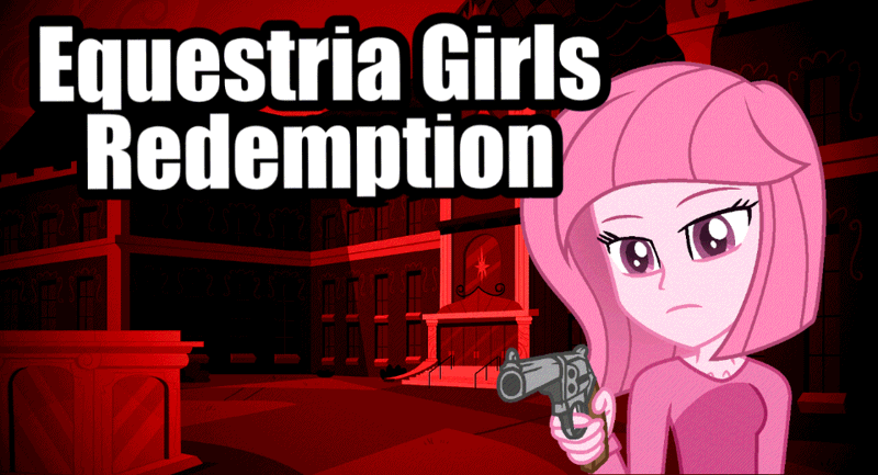 Size: 960x519 | Tagged: safe, artist:tanahgrogot, edit, editor:undeadponysoldier, ponerpics import, ponybooru import, oc, oc:annisa trihapsari, unofficial characters only, equestria girls, aiming at you, badass, canterlot high, female, gif, gun, handgun, image, looking at you, meme, parody, red dead redemption, revolver, solo, text, title card, video game, weapon
