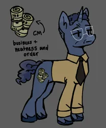 Size: 898x1077 | Tagged: safe, artist:lawldog, derpibooru import, ponified, pony, unicorn, breaking bad, gray background, gus fring, image, necktie, png, simple background, solo