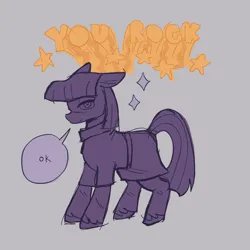 Size: 1280x1280 | Tagged: safe, artist:lawldog, derpibooru import, maud pie, earth pony, pony, gray background, image, png, simple background, solo, speech bubble