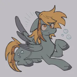 Size: 2048x2048 | Tagged: safe, artist:lawldog, derpibooru import, derpy hooves, pegasus, pony, bubble, gray background, image, png, simple background, solo