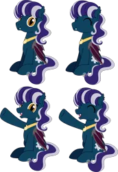 Size: 2418x3510 | Tagged: safe, artist:pure-blue-heart, derpibooru import, oc, oc:heartfang, oc:heartfang midnightsky, unofficial characters only, bat pony, pony, bat pony oc, bat wings, closed mouth, eyes closed, fangs, female, female oc, folded wings, gift art, golden eyes, image, jewelry, mare, mare oc, necklace, open mouth, png, png-tuber, raised hoof, simple background, sitting, talking, transparent background, two toned mane, wings