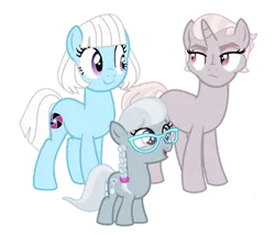 Size: 966x827 | Tagged: safe, artist:frostcorpsclub, artist:gallantserver, artist:mrbarthalamul, artist:parclytaxel, derpibooru import, photo finish, silver spoon, zesty gourmand, earth pony, pony, unicorn, base used, female, filly, foal, headcanon, image, lesbian, magical lesbian spawn, mare, missing accessory, mother and child, mother and daughter, no glasses, offspring, png, shipping, simple background, transparent background, trio, trio female, zestyfinish