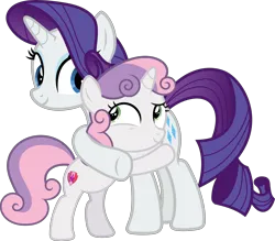 Size: 6254x5490 | Tagged: safe, artist:starryshineviolet, derpibooru import, rarity, sweetie belle, pony, unicorn, forever filly, absurd resolution, duo, duo female, female, filly, foal, hug, image, looking at each other, looking at someone, mare, png, siblings, simple background, sisters, transparent background, vector