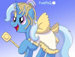 Size: 1424x1080 | Tagged: safe, artist:fruiitypieq, derpibooru import, trixie, pony, unicorn, clothes, costume, female, food, image, mare, noodles, png, solo