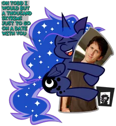 Size: 4806x5229 | Tagged: safe, artist:threetwotwo32232, derpibooru import, princess celestia, princess luna, alicorn, pony, gamer luna, body pillow, female, hug, image, male, mare, pillow, pillow hug, png, simple background, todd howard, transparent background