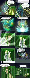 Size: 1502x3858 | Tagged: safe, artist:sinsays, derpibooru import, derpy hooves, doctor whooves, queen chrysalis, time turner, oc, oc:tantamount, changedling, changeling, pony, lovestruck derpy, cage, image, magic, png, tantamount time turner