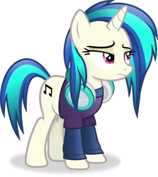 Size: 2923x3280 | Tagged: safe, artist:anime-equestria, derpibooru import, vinyl scratch, pony, unicorn, alternate hairstyle, clothes, female, headphones, high res, horn, image, mare, png, simple background, solo, transparent background, vector