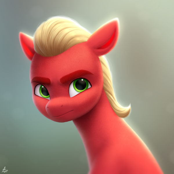 Size: 2000x2000 | Tagged: safe, artist:luminousdazzle, derpibooru import, sprout cloverleaf, earth pony, pony, g5, bust, frown, green eyes, image, male, png, portrait, semi-realistic, solo, stallion