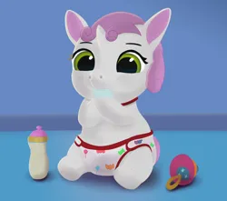 Size: 2700x2391 | Tagged: safe, artist:sweetielover, derpibooru import, sweetie belle, pony, unicorn, baby, baby bottle, baby pony, crossover, cute, daaaaaaaaaaaw, diasweetes, female, g4, high res, hoof sucking, image, nursery, png, rattle, solo, style emulation, t.o.t.s., younger