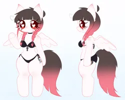 Size: 4206x3370 | Tagged: safe, artist:arwencuack, derpibooru import, oc, oc:arwencuack, anthro, pegasus, belly button, bikini, clothes, image, png, reference sheet, sheet, solo, swimsuit
