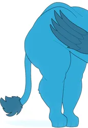 Size: 882x1280 | Tagged: artist needed, source needed, suggestive, derpibooru import, gallus, gryphon, ass, butt, butt only, butt shot, folded wings, gallass, image, large butt, leg fluff, male, paws, plot, png, rear view, simple background, solo, white background, wings