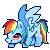 Size: 50x50 | Tagged: artist needed, source needed, safe, derpibooru import, rainbow dash, pegasus, pony, animated, gif, icon, image, pixel animation, pixel art, small resolution, solo