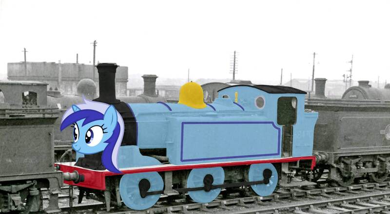 Size: 1920x1055 | Tagged: safe, derpibooru import, edit, minuette, bad edit, image, inanimate tf, jpeg, low effort, train, trainified, transformation