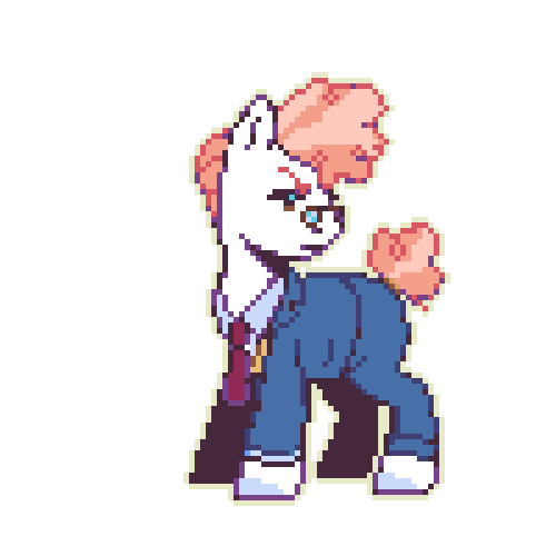 Size: 500x500 | Tagged: safe, artist:olegianot, derpibooru import, svengallop, earth pony, pony, angry, animated, annoyed, clothes, floppy ears, gif, glasses, grumpy, image, necktie, pixel animation, pixel art, solo, stomping