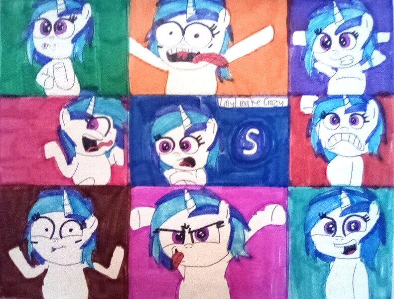 Size: 3858x2928 | Tagged: safe, artist:mrstheartist, derpibooru import, vinyl scratch, unicorn, image, jpeg, meme, the simpsons, traditional art