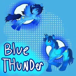 Size: 600x600 | Tagged: artist needed, source needed, safe, derpibooru import, oc, oc:blue thunder, alicorn, flying, happy, image, logo, png, solo, walking