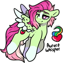 Size: 1794x1794 | Tagged: safe, artist:sexygoatgod, derpibooru import, oc, oc:aurora whisper, unofficial characters only, adoptable, female, image, magical lesbian spawn, offspring, parent:fluttershy, parent:rainbow dash, parents:flutterdash, png, simple background, solo, transparent background