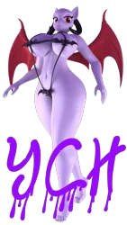 Size: 1080x1920 | Tagged: suggestive, artist:argos90, derpibooru import, anthro, earth pony, pony, succubus, 3d, breasts, commission, image, png, simple background, solo, transparent background, your character here