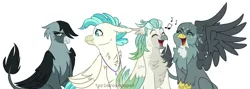 Size: 1280x457 | Tagged: safe, derpibooru import, gabby, terramar, hippogriff, hippogriffon, hybrid, female, gabbymar, image, jpeg, male, parents:gabbymar, shipping, straight