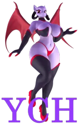 Size: 1200x1920 | Tagged: suggestive, artist:argos90, derpibooru import, anthro, earth pony, pony, succubus, 3d, advertisement, breasts, commission, image, png, simple background, solo, transparent background, your character here