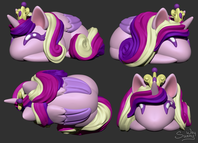 Size: 1468x1061 | Tagged: safe, artist:sunny way, derpibooru import, princess cadance, alicorn, pony, art, artwork, bun, buns, chibi, cute, digital art, female, feral, image, mare, png, smiling, solo, zbrush