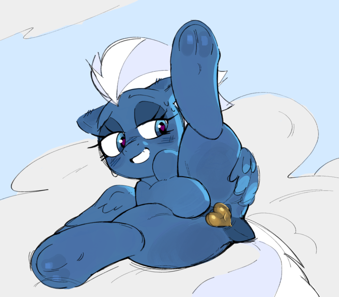 Size: 970x850 | Tagged: explicit, artist:maremagnet, night glider, pegasus, pony, anus, anus cameltoe, bedroom eyes, butt, butt grab, butt touch, covering crotch, dock, female, grin, grope, heart eyes, image, mare, pasties, plot, png, ponut, ponut peek, smiling, solo, solo female, spread legs, spreading, sweat, underhoof, wing hands, wingding eyes, wings