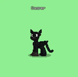 Size: 393x388 | Tagged: safe, derpibooru import, oc, oc:gasper, unofficial characters only, bird, crow, gryphon, panther, pony, raven (bird), pony town, black panther, green background, griffon oc, image, male, non-pony oc, png, simple background, solo