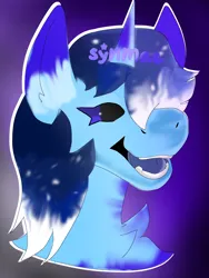 Size: 2250x3000 | Tagged: artist needed, source needed, safe, derpibooru import, oc, oc:blue thunder, alicorn, .exe, bust, dark, image, png, portrait, solo