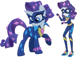 Size: 1251x932 | Tagged: safe, artist:pascalmulokozi2, derpibooru import, edit, edited screencap, screencap, radiance, rarity, unicorn, equestria girls, movie magic, power ponies (episode), season 4, spoiler:eqg specials, background removed, clothes, confused, costume, diamond, diamonds, image, jewelry, not a vector, paradox, png, power ponies, self paradox, self ponidox, simple background, smiling, transparent background