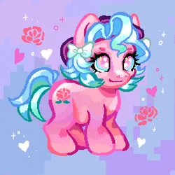 Size: 1280x1280 | Tagged: safe, artist:honolu-loo, derpibooru import, oc, unnamed oc, unofficial characters only, earth pony, pony, earth pony oc, image, parent:pinkie pie, parent:unknown, pixel art, png, solo