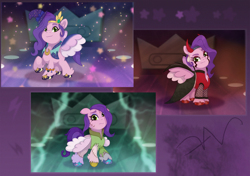 Size: 4143x2912 | Tagged: safe, artist:swasfews, derpibooru import, pipp petals, pegasus, pony, g5, clothes, costume, hat, image, jpeg, nightmare night costume, witch hat