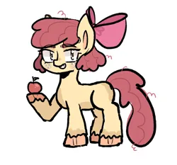 Size: 3194x2983 | Tagged: safe, artist:linatron, derpibooru import, apple bloom, earth pony, pony, image, png, redesign, simple background, solo, white background