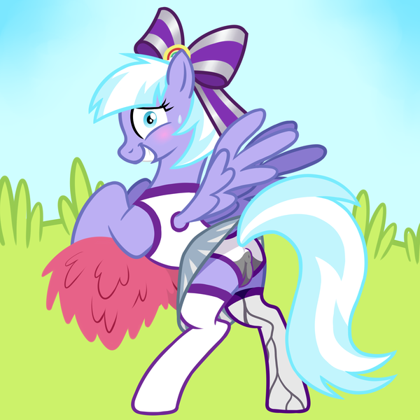 Size: 4000x4000 | Tagged: questionable, artist:wtfponytime, derpibooru import, lilac sky, pegasus, pony, awkward smile, blue eyes, blue mane, blushing, bow, butt, cheerleader, cheerleader outfit, clothes, cloudsdale cheer ponies, crotch bulge, desperation, embarrassed, female, g4, hair bow, image, looking at you, mare, need to pee, omorashi, panties, pissing, plot, png, potty emergency, potty time, rear view, short hair, show accurate, simple background, simple shading, smiling, socks, solo, standing on two hooves, sweat, sweatdrop, underwear, urine, wet panties, wetting, white panties