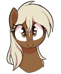 Size: 451x543 | Tagged: safe, artist:thebatfang, derpibooru import, oc, earth pony, pony, bust, female, image, looking at you, mare, png, simple background, smiling, solo, transparent background, verity