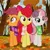 Size: 1080x1080 | Tagged: safe, artist:cmc.apple.bloom, derpibooru import, apple bloom, scootaloo, sweetie belle, earth pony, pegasus, pony, unicorn, autumn, clothes, cutie mark crusaders, female, image, jpeg, leaves, older, older apple bloom, older cmc, older scootaloo, older sweetie belle, scarf, striped scarf, trio, trio female