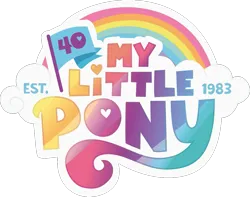 Size: 1109x875 | Tagged: safe, artist:lincolnbrewsterfan, derpibooru import, official, g5, .svg available, 1983, 2023, 40, 40th anniversary, anniversary, derpibooru exclusive, image, inkscape, logo, my little pony logo, no pony, png, rainbow, simple background, text, transparent background, vector, vector trace
