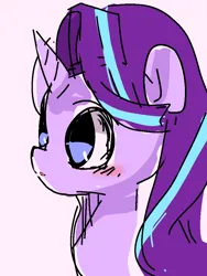 Size: 768x1024 | Tagged: safe, artist:pnpn_721, derpibooru import, starlight glimmer, pony, unicorn, blushing, female, image, mare, png, simple background, solo, white background