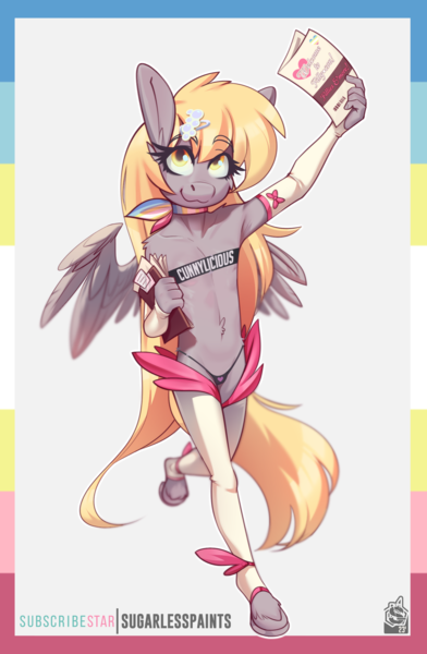 Size: 1660x2540 | Tagged: suggestive, artist:sugarlesspaints, banned from derpibooru, derpy hooves, anthro, pegasus, unguligrade anthro, art pack:fillycon, art pack, female, image, lolicon, maps, maps pride flag, png, pride flag, underage