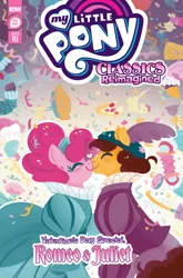 Size: 2063x3131 | Tagged: safe, artist:justasuta, derpibooru import, idw, official, cheese sandwich, pinkie pie, cheesepie, comic cover, female, high res, image, jpeg, male, my little pony logo, official comic, shipping, straight