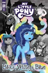 Size: 2063x3131 | Tagged: safe, derpibooru import, idw, official, g5, black white & blue, comic cover, high res, image, jpeg, my little pony logo, official comic
