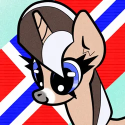 Size: 1000x1000 | Tagged: safe, artist:scandianon, derpibooru import, oc, oc:norsk fjord, ponified, unofficial characters only, pony, unicorn, bust, facial markings, female, flag, image, looking down, mare, nation ponies, norway, norwegian, png, smiling