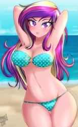 Size: 359x582 | Tagged: source needed, suggestive, derpibooru import, princess cadance, equestria girls, beach, bikini, breasts, busty princess cadance, clothes, dean cadance, image, ocean, png, swimsuit, water