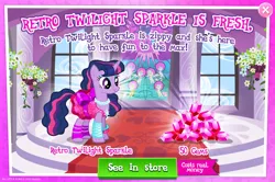 Size: 1958x1302 | Tagged: safe, derpibooru import, official, twilight sparkle, pony, unicorn, advertisement, bow, bracelet, clothes, costs real money, dress, english, female, gameloft, gem, horn, image, jewelry, jpeg, mare, mobile game, my little pony: magic princess, necklace, numbers, sale, solo, solo focus, text, unicorn twilight