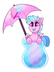 Size: 3000x4000 | Tagged: safe, artist:graphene, derpibooru import, oc, oc:sweetie swirl, unofficial characters only, bat pony, pony, alcohol, blue tongue, cup, cup of pony, cutie mark, drink, fangs, femboy, food, glass, happy, image, lemon, male, micro, multicolored hair, png, simple background, solo, transparent background, umbrella