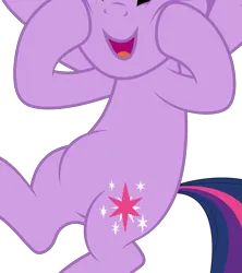Size: 1565x1766 | Tagged: safe, artist:rerorir, artist:twilyisbestpone, derpibooru import, edit, vector edit, twilight sparkle, twilight sparkle (alicorn), alicorn, pony, base used, belly, cropped, image, open mouth, open smile, pictures of bellies, png, simple background, smiling, solo, squishy cheeks, transparent background, vector