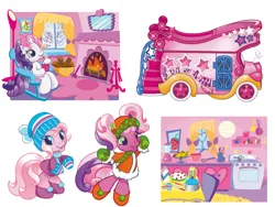 Size: 1024x768 | Tagged: safe, derpibooru import, official, cheerilee (g3), pinkie pie (g3), rainbow dash (g3), scootaloo (g3), starsong, sweetie belle, sweetie belle (g3), toola roola, earth pony, unicorn, g3, 2010s, 2d, banana, bus, chocolate, clothes, cooking, core seven, costume, dressed, egmont, fireplace, food, g3.5, hat, hot chocolate, house, illustration, image, jpeg, kitchen, looking at you, magazine, panini, pie, room, scarf, shoes, sitting, standing, stars, strawberry, toola-roola, vehicle, winter