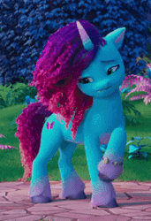 Size: 181x264 | Tagged: safe, derpibooru import, screencap, pony, unicorn, g5, my little pony: make your mark, spoiler:g5, spoiler:my little pony: make your mark, spoiler:my little pony: make your mark chapter 5, spoiler:mymc05e04, animated, cropped, father of the bridlewood, female, gif, image, mare, misty brightdawn, my little pony: make your mark chapter 5, rebirth misty, solo