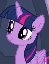 Size: 763x1006 | Tagged: safe, derpibooru import, screencap, twilight sparkle, twilight sparkle (alicorn), alicorn, pony, season 9, the ending of the end, spoiler:s09, cropped, cute, female, image, jpeg, mare, smiling, solo, twiabetes, wings
