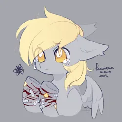 Size: 3000x3000 | Tagged: semi-grimdark, artist:monphys, derpibooru import, derpy hooves, pegasus, pony, crying, gray background, image, png, scar, self harm, self harm scars, simple background, solo